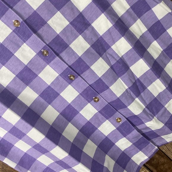 Sara Morgan medium purple checkered button down shirt - Picture 8 of 15